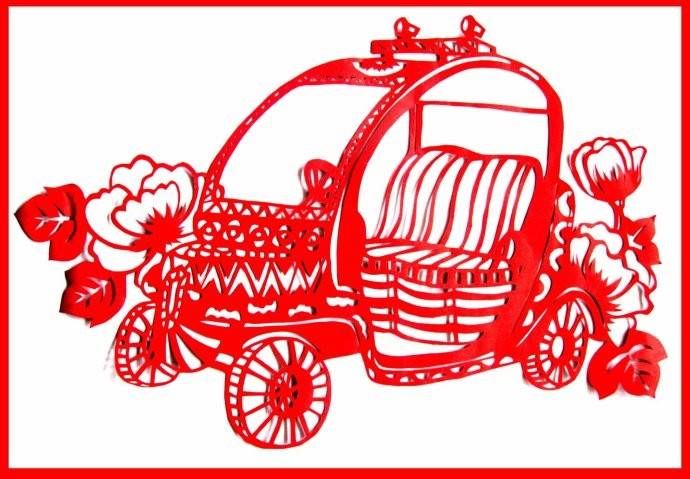 車型剪紙（米奇兩座代步車）