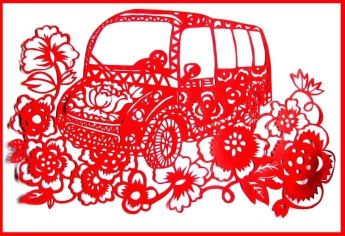 車型剪紙（益高電動(dòng)封閉公交車）